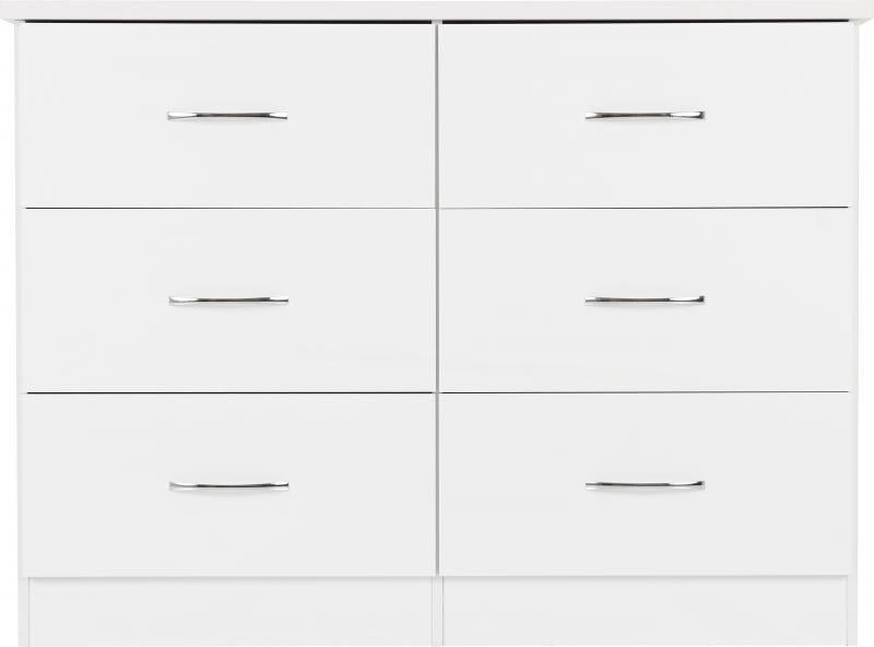 Nevada 6 Drawer Chest in White Gloss - Image 6