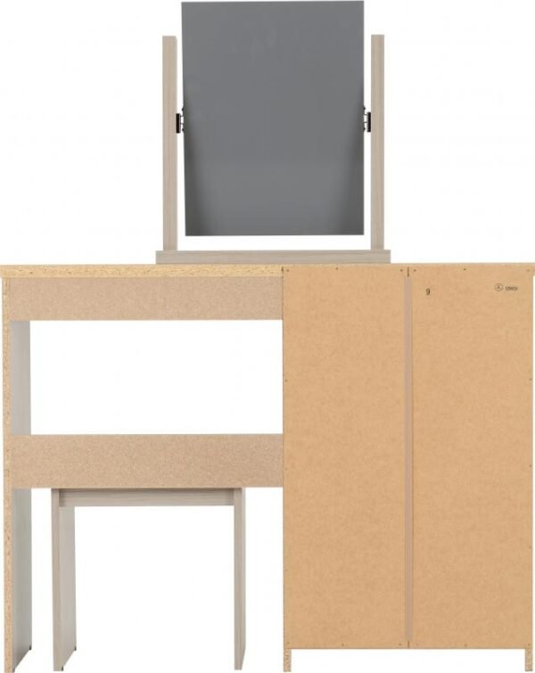 Nevada 4 Drawer Dressing Table Set in Grey GlossLight Oak Effect Veneer - Image 6