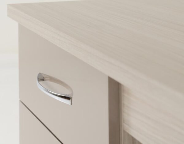 Nevada 4 Drawer Dressing Table Set in Oyster GlossLight Oak Effect Veneer - Image 3