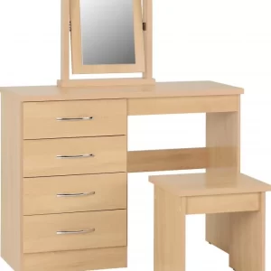 Nevada 4 Drawer Dressing Table Set in Sonoma Oak Effect
