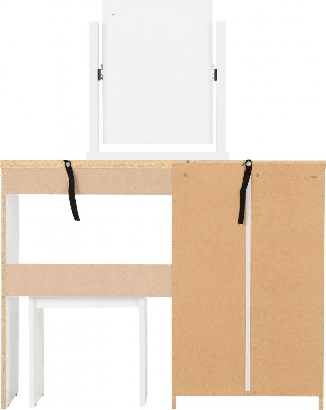Nevada 4 Drawer Dressing Table Set in White Gloss - Image 4
