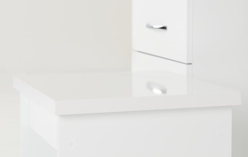 Nevada 4 Drawer Dressing Table Set in White Gloss - Image 10