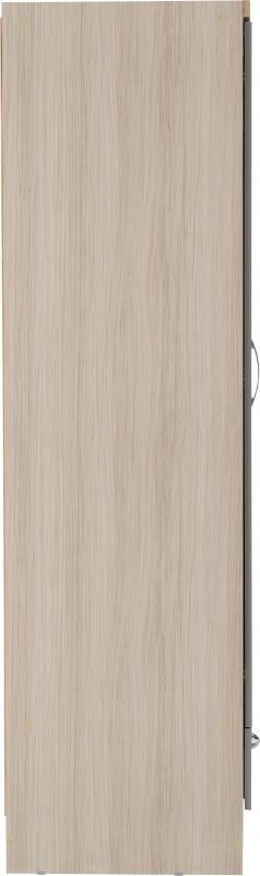 Nevada Mirrored 2 Door 1 Drawer Wardrobe in Grey GlossLight Oak Effect Veneer - Image 6