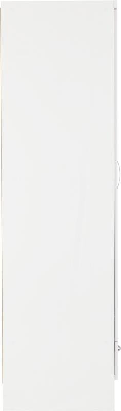 Nevada Mirrored 2 Door 1 Drawer Wardrobe in White Gloss - Image 6