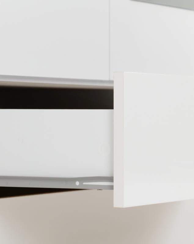 Nevada Mirrored 2 Door 1 Drawer Wardrobe in White Gloss - Image 3