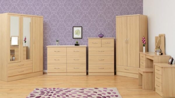 Nevada 2 Door 1 Drawer Wardrobe in Sonoma Oak Effect - Image 3