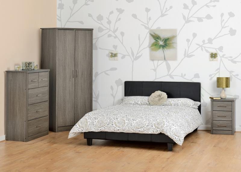 Lisbon 2 Door Wardrobe in Black Wood Grain - Image 2