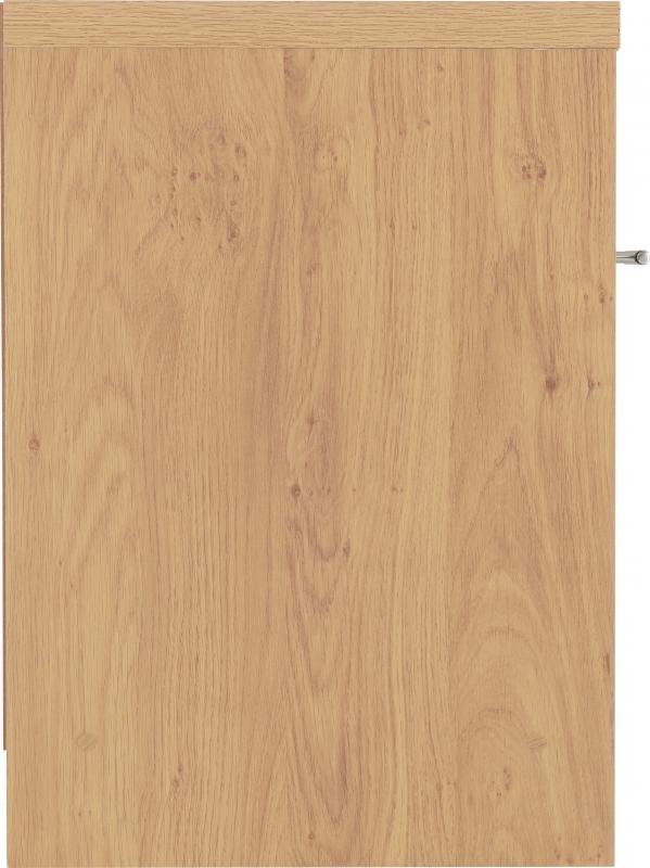Seville 1 Drawer Bedside Cabinet in Black High GlossLight Oak Effect Veneer - Image 4