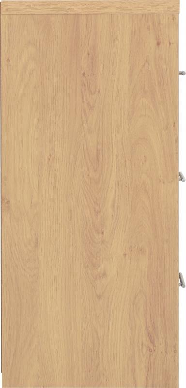 Seville 3 Drawer Chest in Black High GlossLight Oak Effect Veneer - Image 5