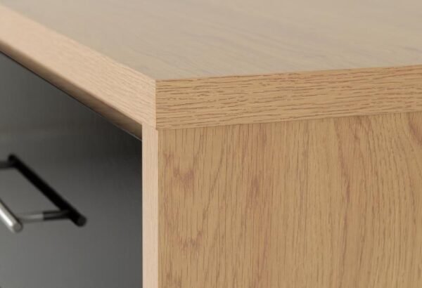 Seville 3 Drawer Chest in Black High GlossLight Oak Effect Veneer - Image 3
