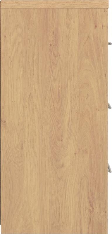 Seville 3 Drawer Chest in Grey High GlossLight Oak Effect Veneer - Image 3