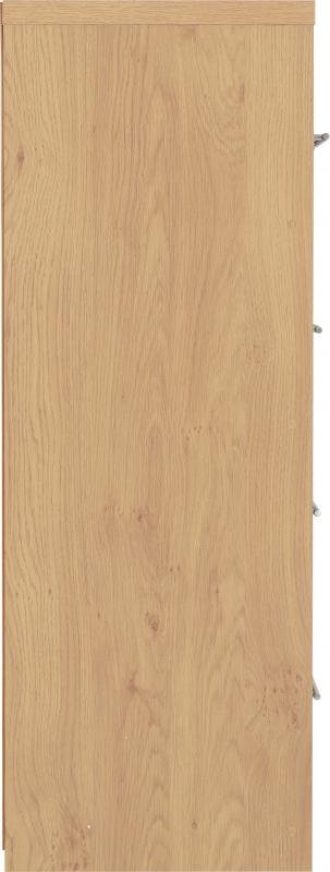 Seville 3+2 Drawer Chest in Black High GlossLight Oak Effect Veneer - Image 6