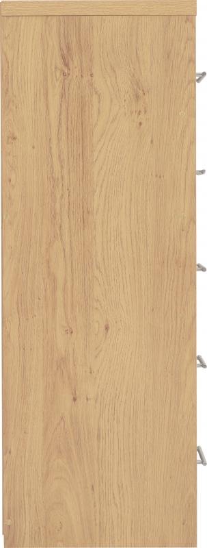 Seville 5 Drawer Narrow Chest in Grey High GlossLight Oak Effect Veneer - Image 6