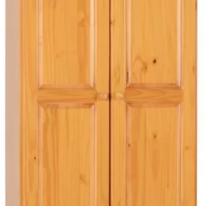 Sol 2 Door Wardrobe in Antique Pine