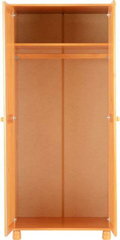 Sol 2 Door Wardrobe in Antique Pine - Image 6