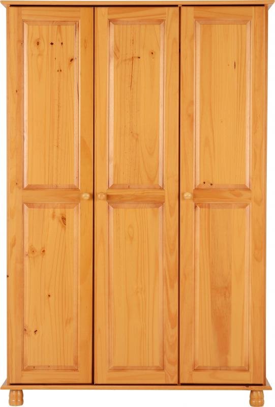 Sol 3 Door Wardrobe in Antique Pine - Image 5
