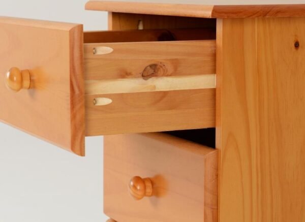 Sol 3 Drawer Bedside Chest in Antique Pine - Image 10