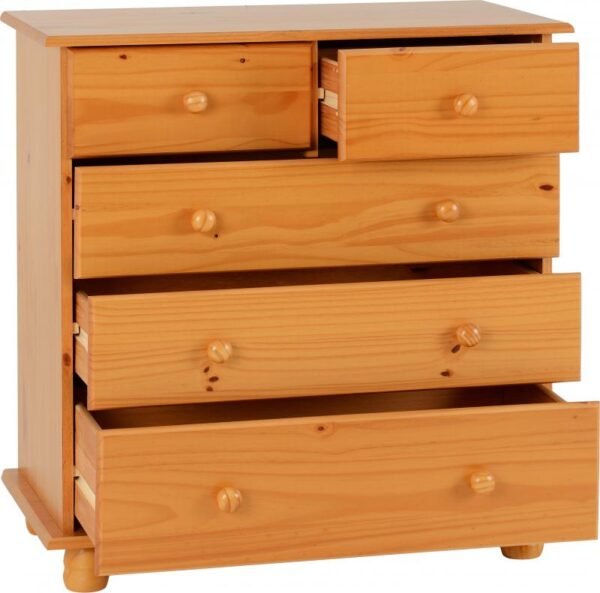 Sol 3+2 Drawer Chest in Antique Pine - Image 7