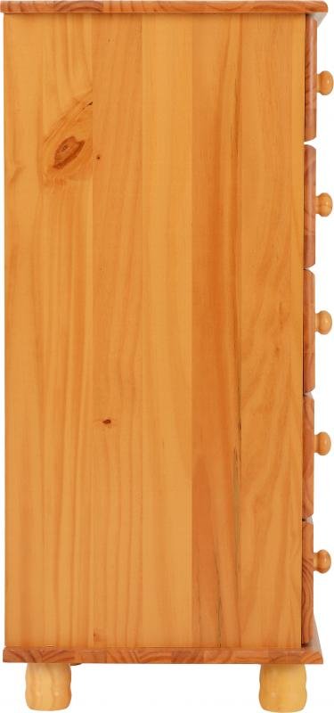 Sol 5 Drawer Narrow Chest in Antique Pine - Image 5