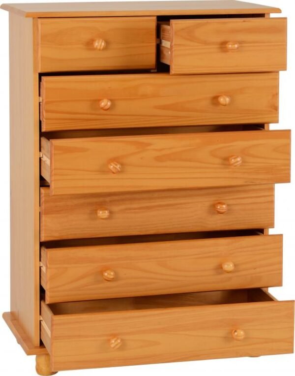 Sol 5+2 Drawer Chest in Antique Pine - Image 6